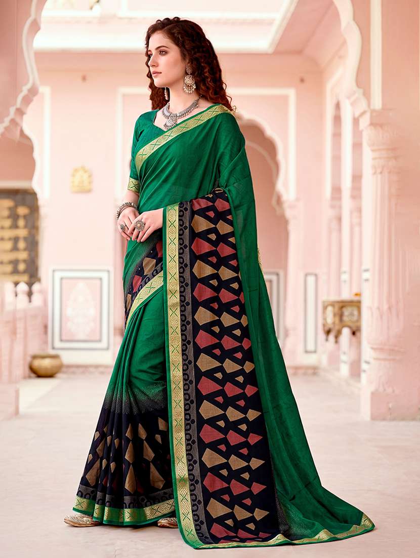 Women Printed Casual Wear Saree With Blouse - 22515054 -  Standard Image - 2