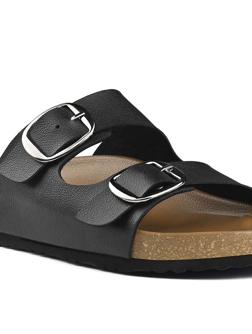 women solid slip on double strap sandal - 22515208 -  Standard Image - 2