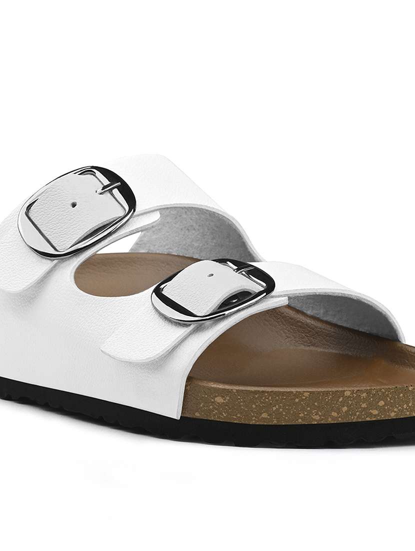 women solid slip on double strap sandal - 22515209 -  Standard Image - 2