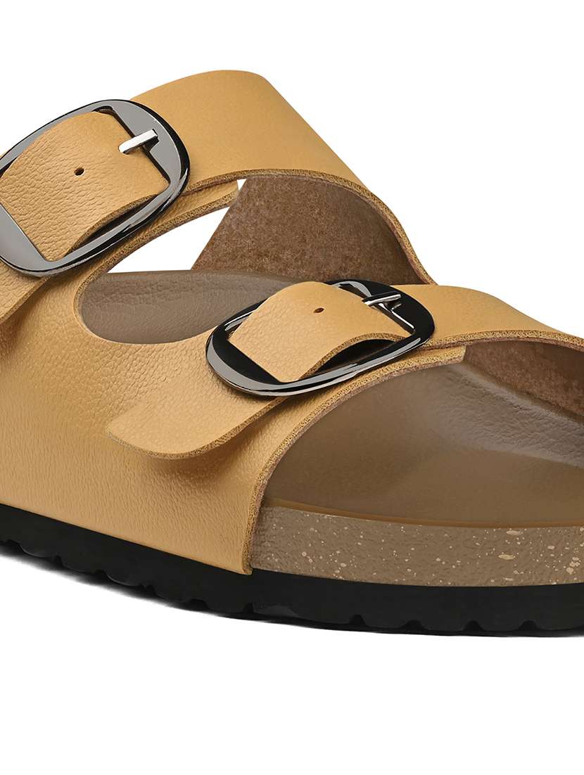 women tan slip on sandal - 22515212 -  Standard Image - 2