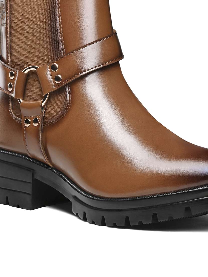 Women Tan High-tops Boot - 22515221 -  Standard Image - 2