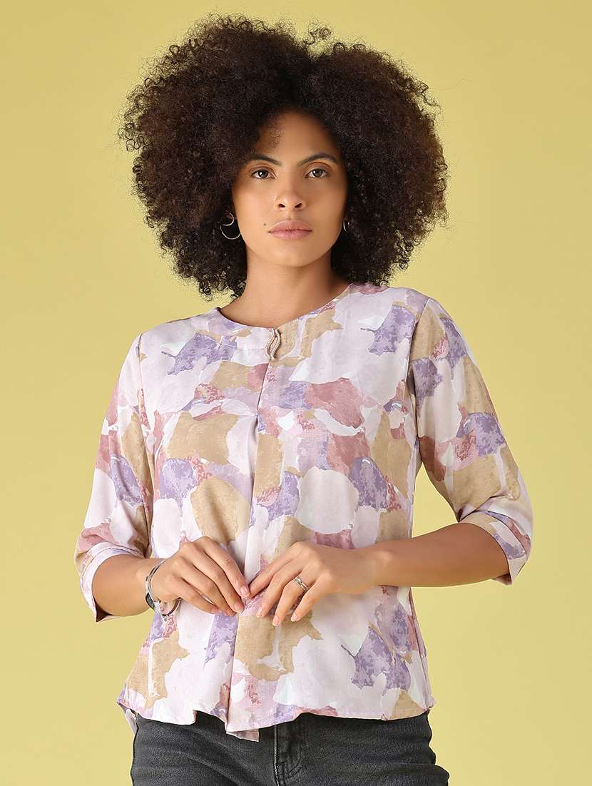Women Printed Three Quarter Sleeves Regular Top - 22515508 -  Standard Image - 2