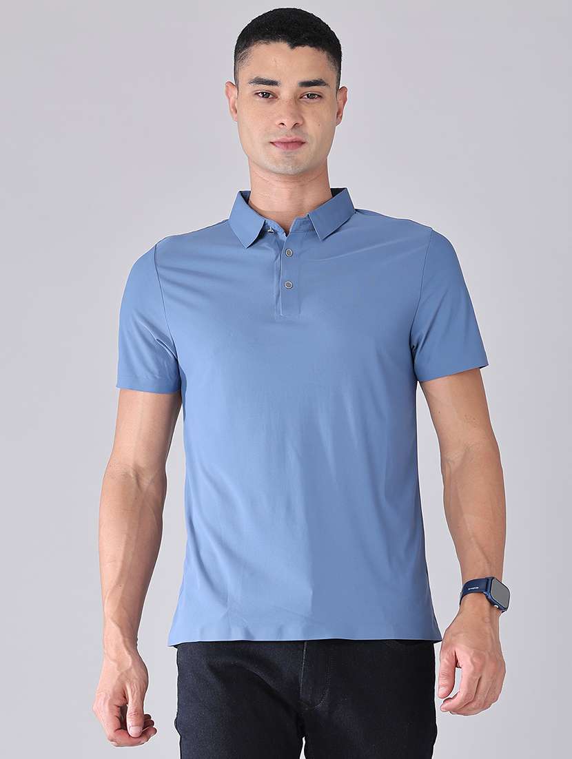 men solid short sleeve slim fit polo t-shirt - 22515623 -  Standard Image - 2
