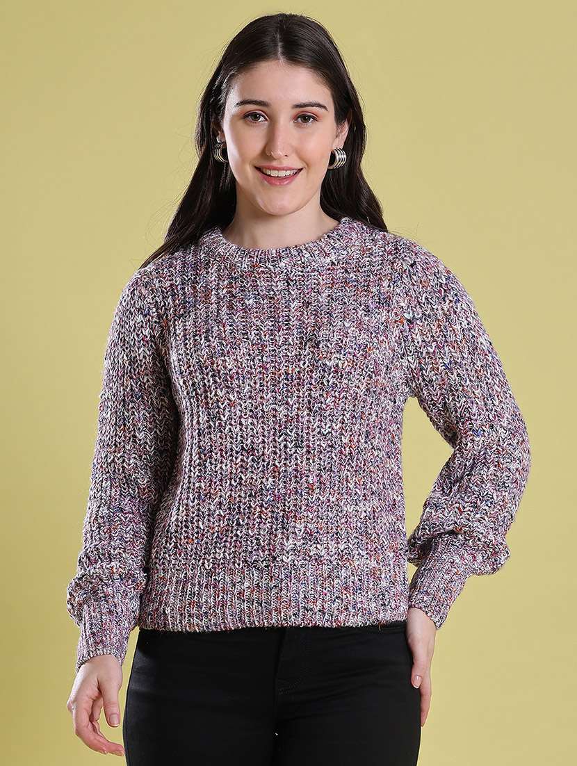 Women Self Design Long Sleeves Pullover - 22515928 -  Standard Image - 2
