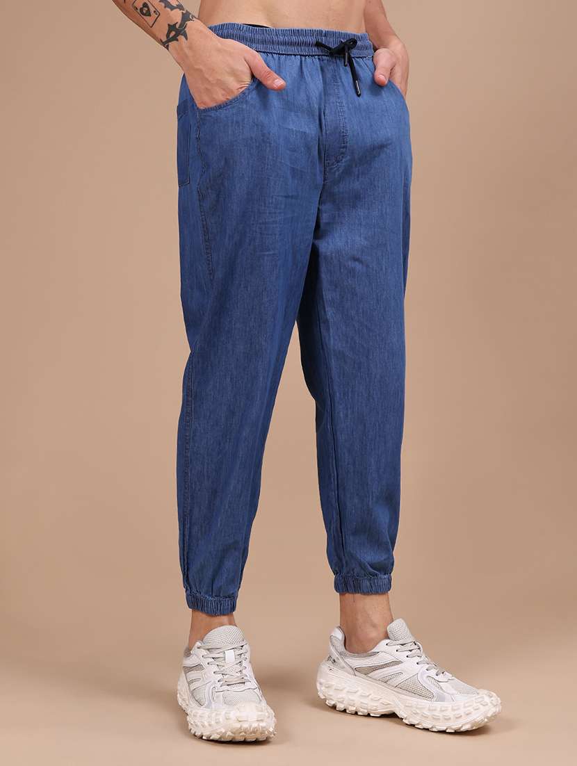 Men Solid Mid Rise Regular Fit Jogger - 22516125 -  Standard Image - 2