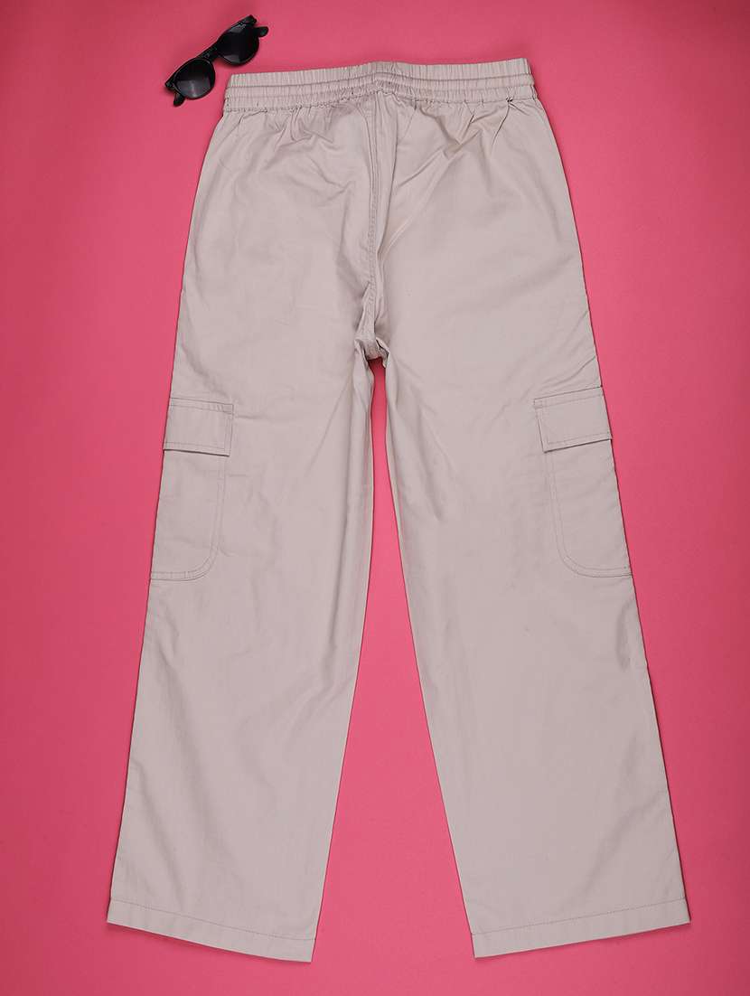 Girls Solid Mid Rise Regular Fit Cargo - 22516463 -  Standard Image - 2