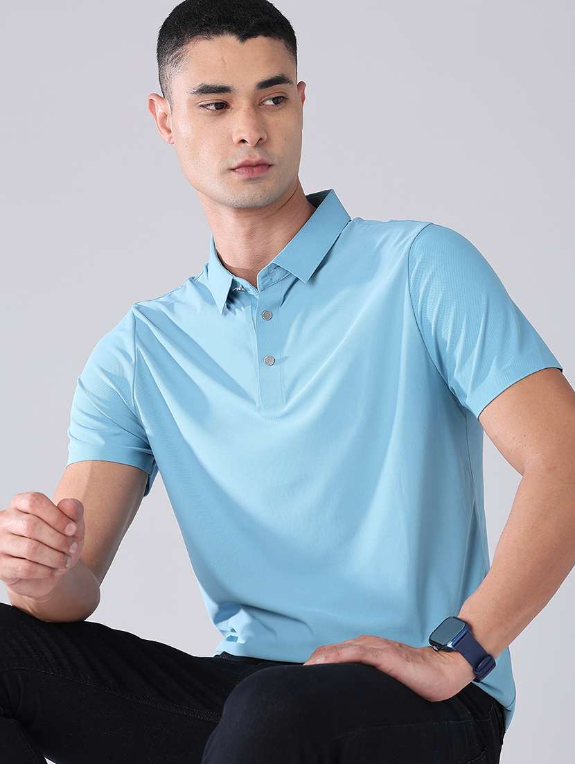 men solid short sleeve regular fit polo t-shirt
