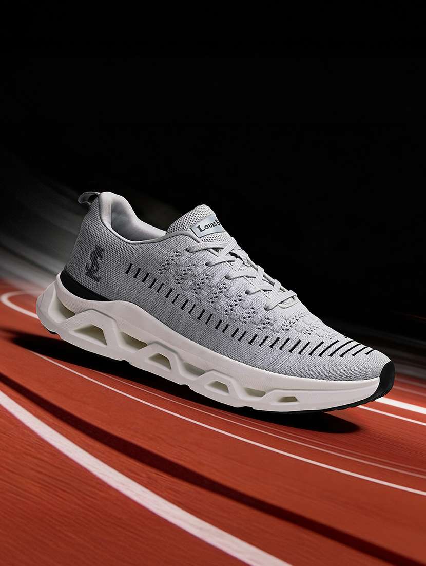 men grey lace up sport shoe