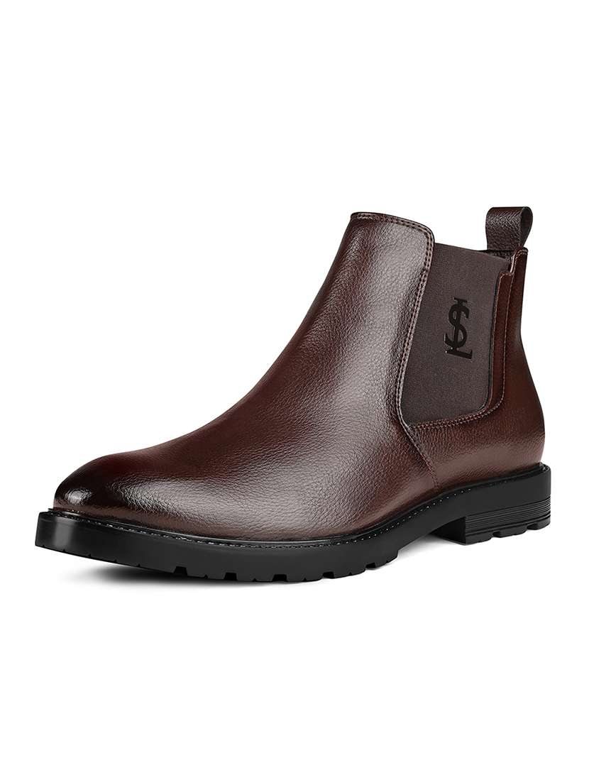 men brown slip on boot - 22517742 -  Standard Image - 2