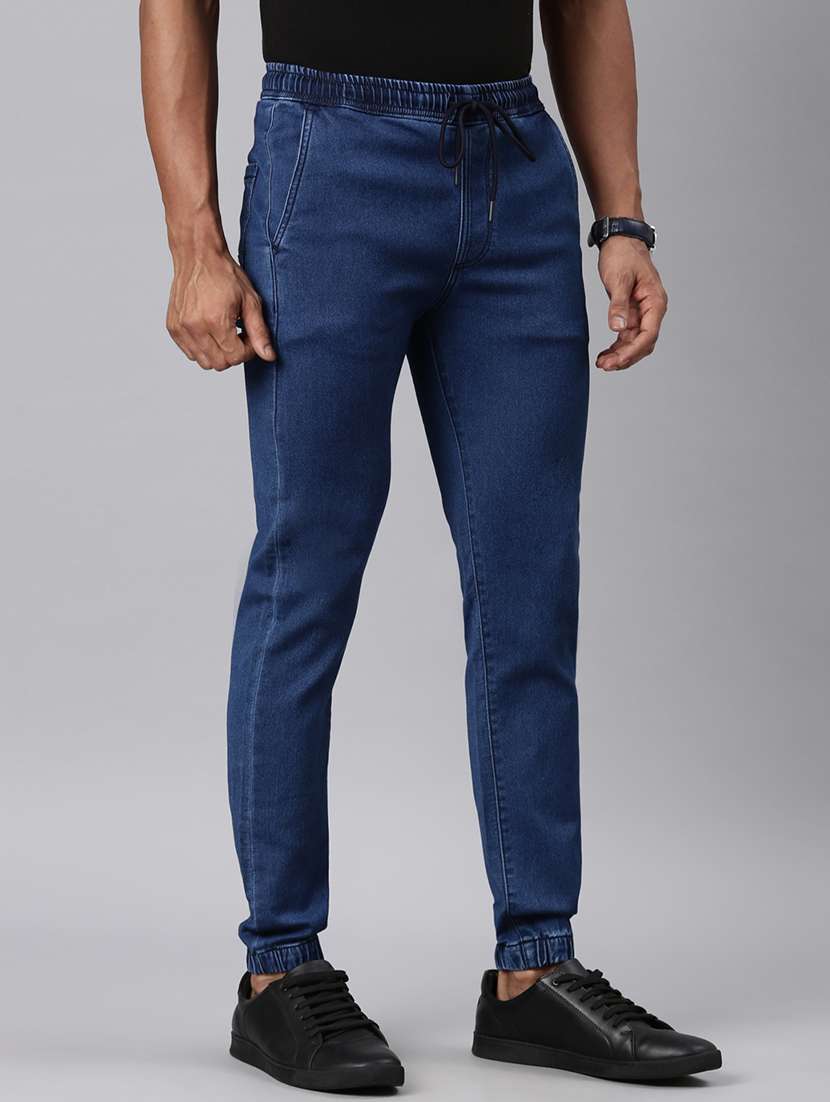 Men Solid Mid Rise Slim Fit Jogger - 22517747 -  Standard Image - 2