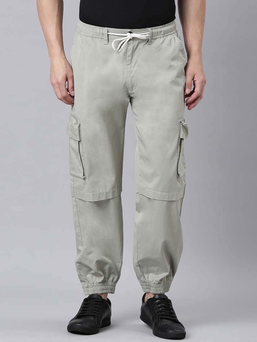 men solid mid rise relaxed fit jogger