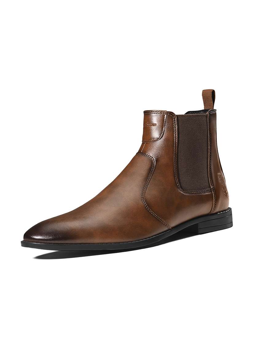 men tan slip on boot - 22517755 -  Standard Image - 2