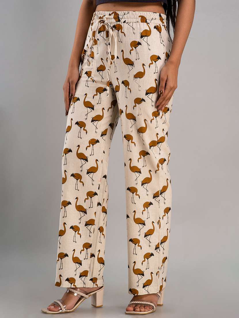 women printed mid rise straight palazzo - 22517890 -  Standard Image - 2