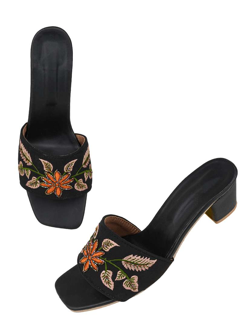 women embroidered slip on open toe sandal - 22518013 -  Standard Image - 2