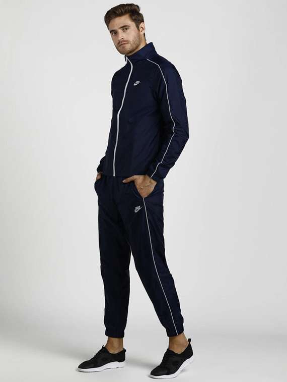men solid long sleeve full length track suit - 22518111 -  Standard Image - 2