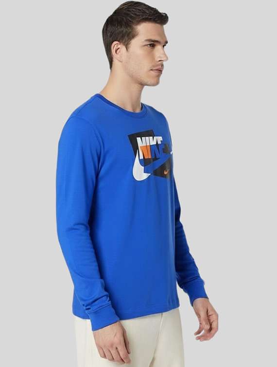 men printed lonpr sleeve regular fit t-shirt - 22518191 -  Standard Image - 2