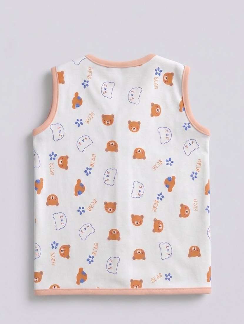 kids pack of 4 printed sleeveless jhabla - 22518286 -  Standard Image - 2