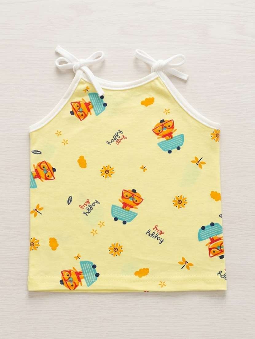kids pack of 4 printed sleeveless jhabla - 22518288 -  Standard Image - 2
