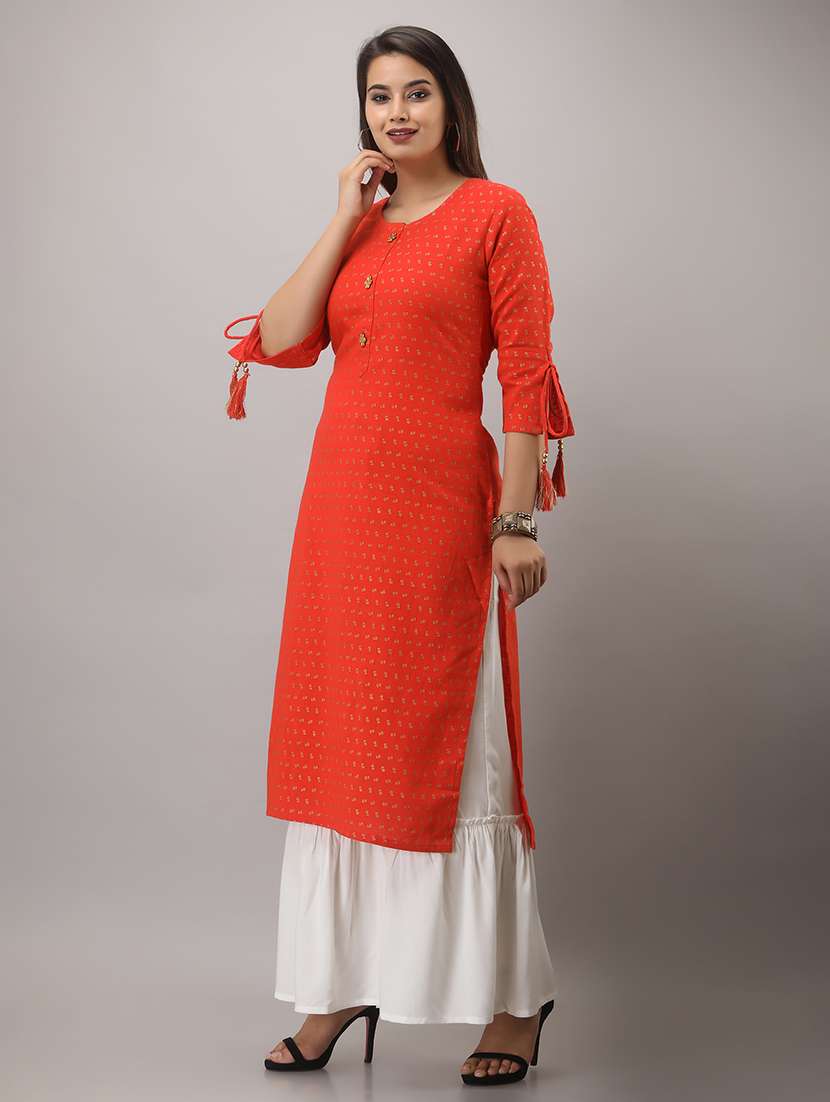 Women Printed Three Quarter Sleeve Kurta Sharara Set - 22518371 -  Standard Image - 2