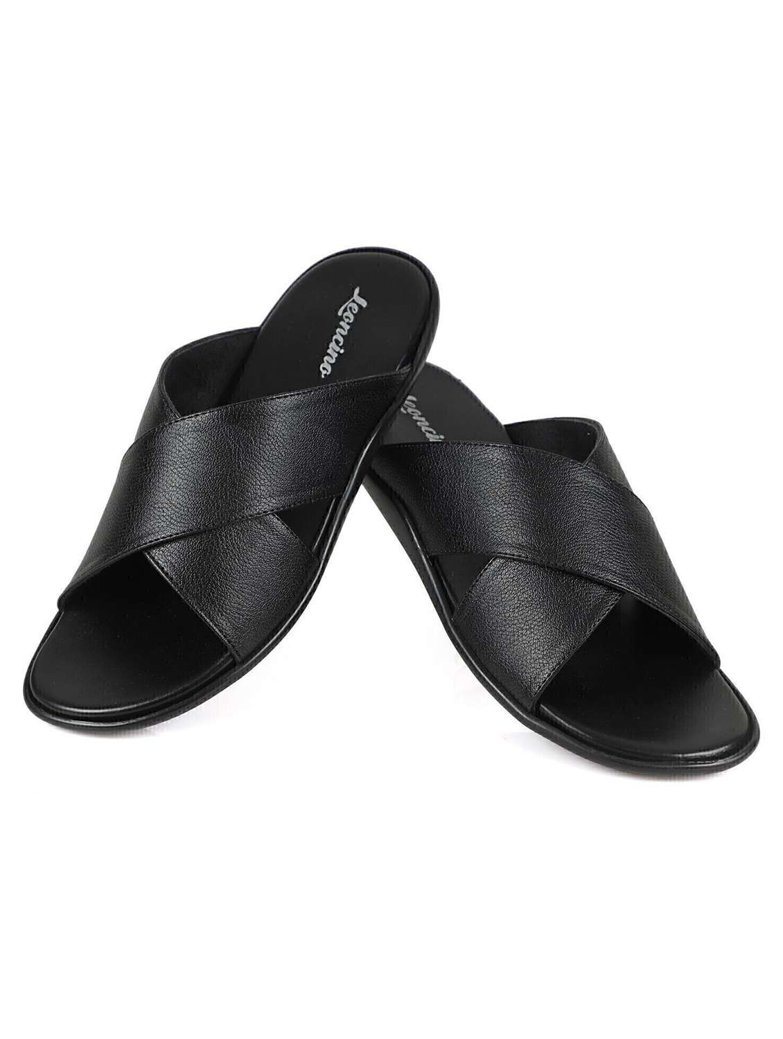 men black slip on sandal - 22518474 -  Standard Image - 2