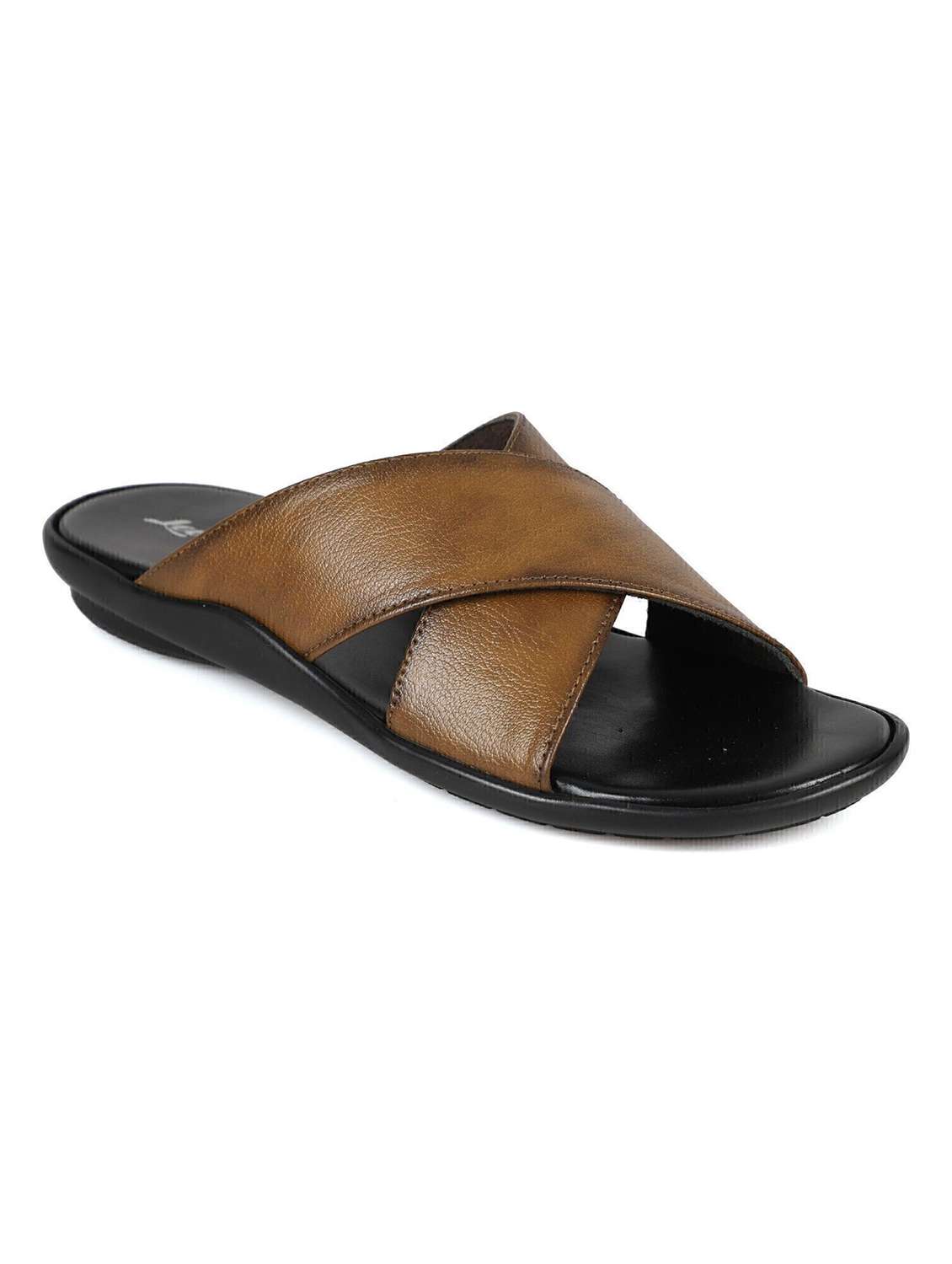 men tan slip on sandal - 22518477 -  Standard Image - 2