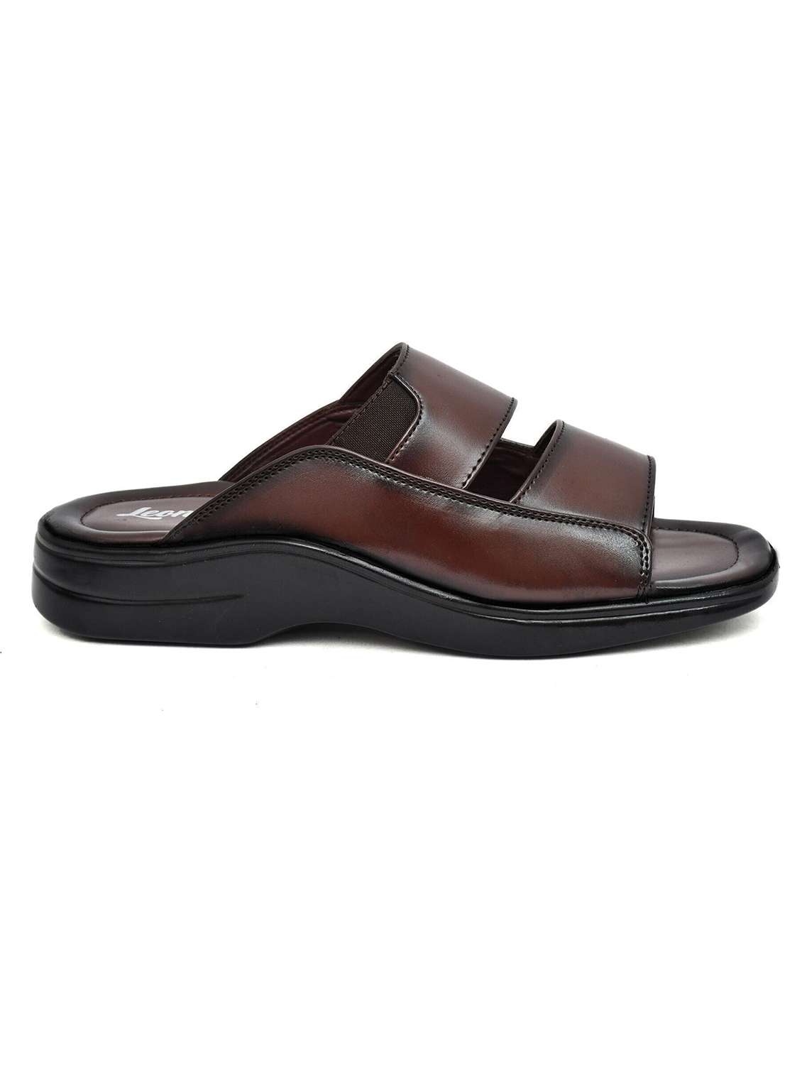 men brown slip on sandal - 22518485 -  Standard Image - 2