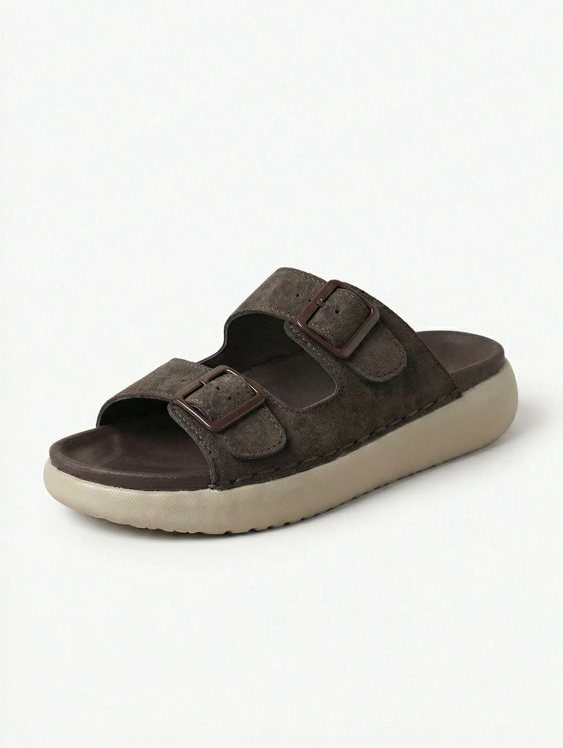men brown slip on sandal - 22518495 -  Standard Image - 2