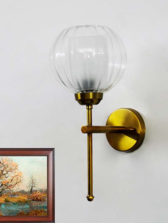 Decorative Brass Wall Sconce Clear Glass Wall Light - 22518581 -  Standard Image - 2