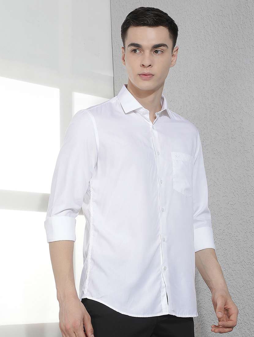Men Solid Long Sleeve Slim Fit Casual Shirt - 22518759 -  Standard Image - 2