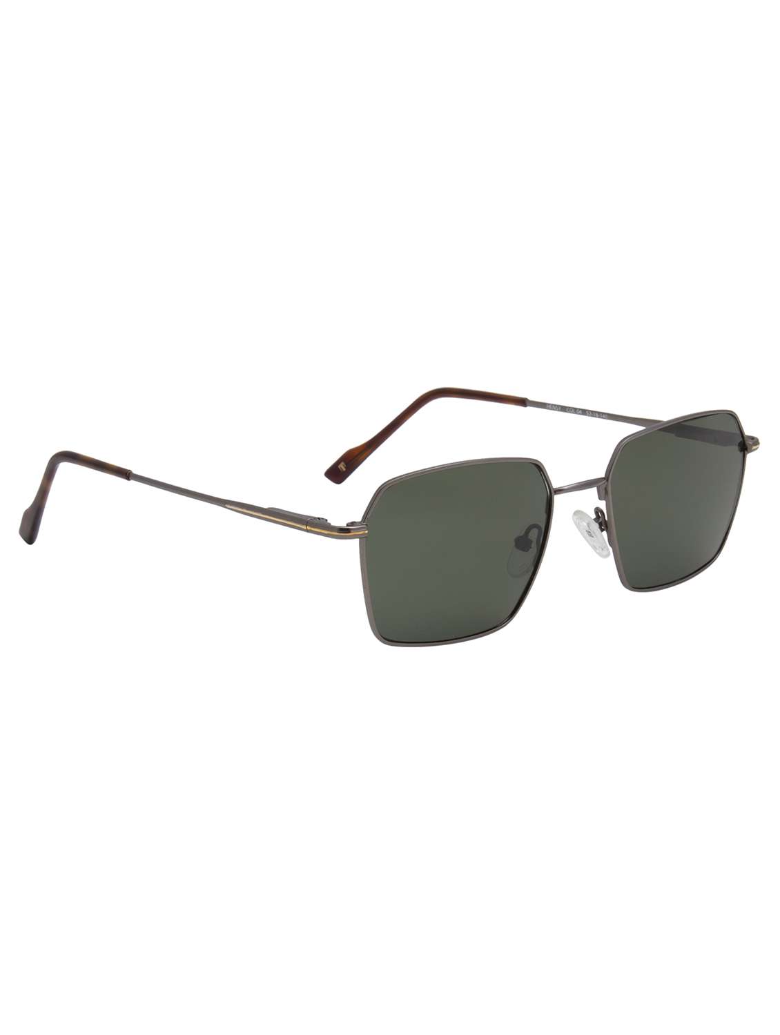 ted smith unisex gun-green metal square sunglasses with polarised lens - 22519076 -  Standard Image - 2
