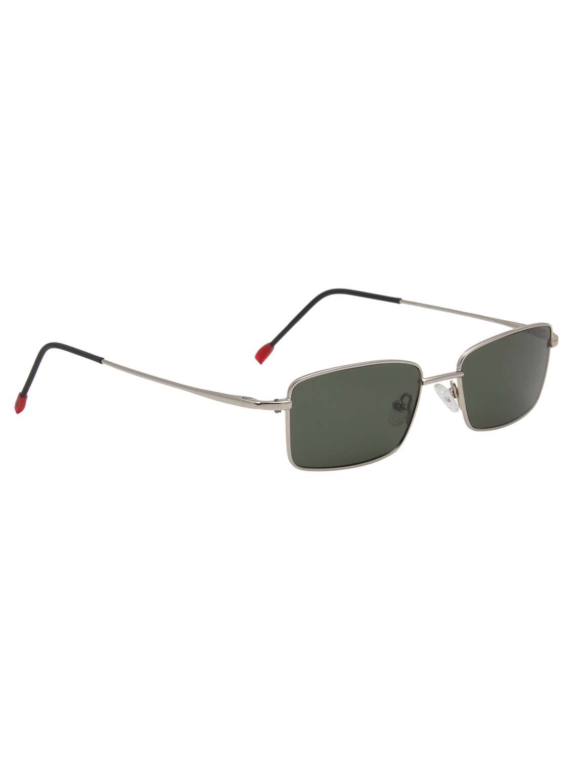 ted smith unisex silver-green aesthetic minimalist rectangle sunglasses with polarised lens - 22519081 -  Standard Image - 2