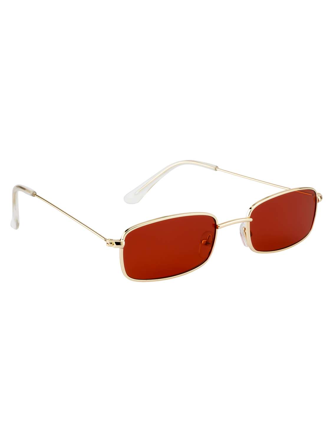 ted smith unisex red lens & gold-toned wayfarer sunglasses with uv protected lens - 22519091 -  Standard Image - 2