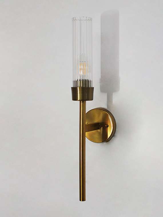 clear glass slim linear wall lamp brass - 22519337 -  Standard Image - 2