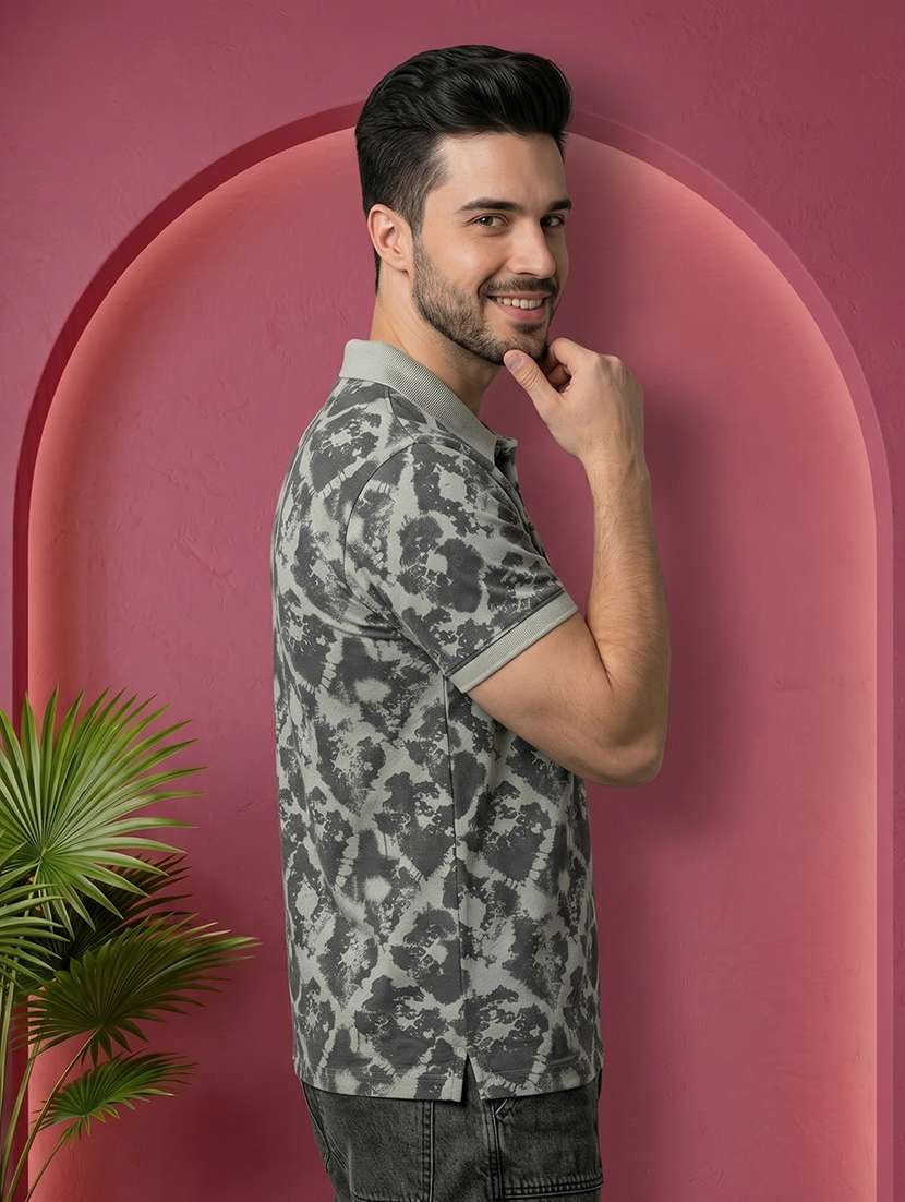 men printed short sleeve regular fit polo t-shirt - 22520666 -  Standard Image - 2