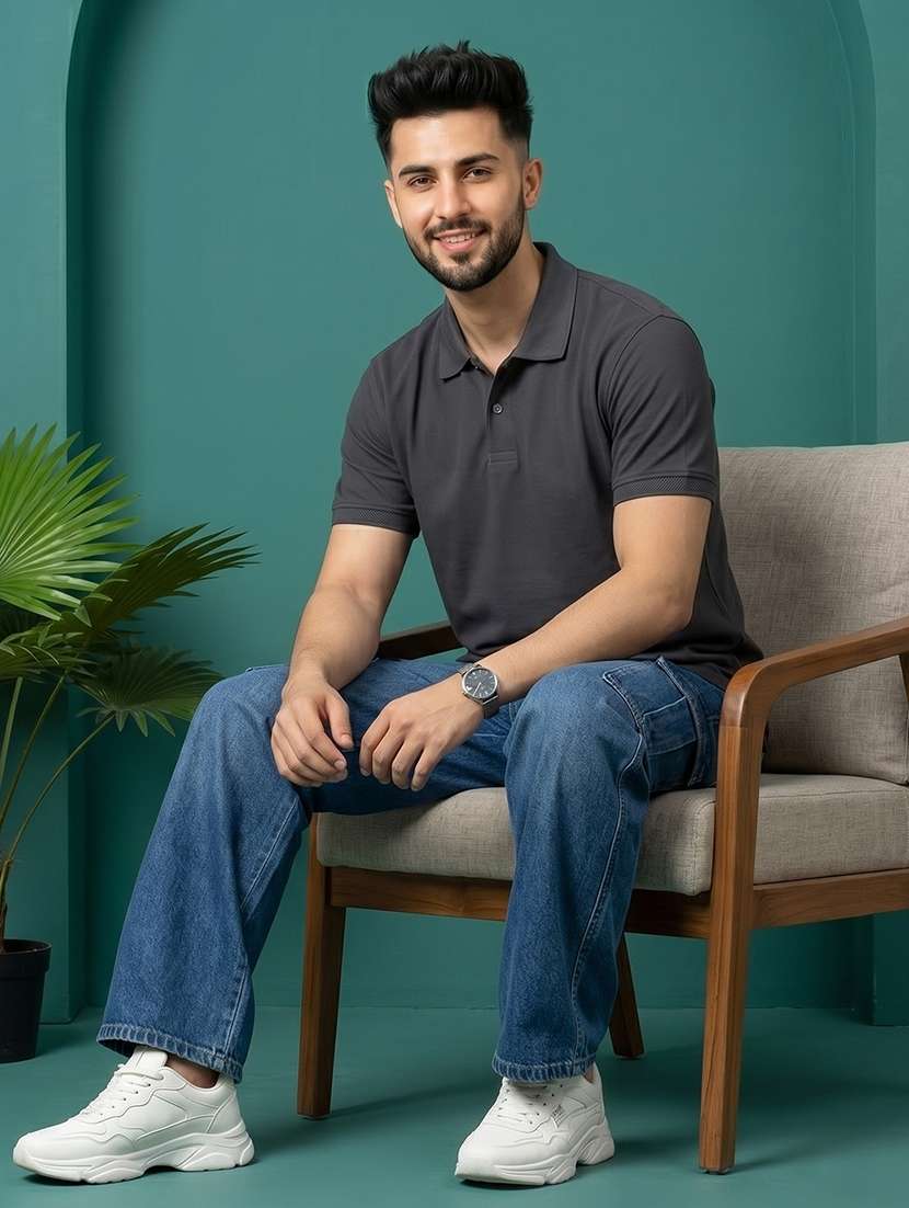 men solid short sleeve regular fit polo t-shirt - 22520671 -  Standard Image - 2