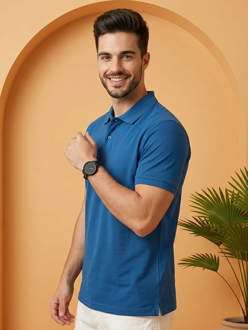 men solid short sleeve regular fit polo t-shirt - 22520682 -  Standard Image - 2