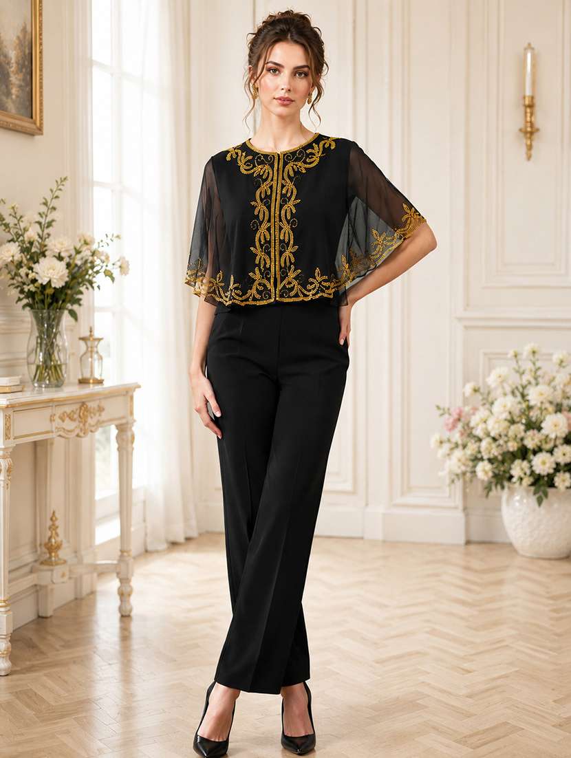 women embroidered round neck poncho - 22520946 -  Standard Image - 2