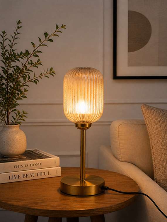 elara ribbed cylinder table lamp