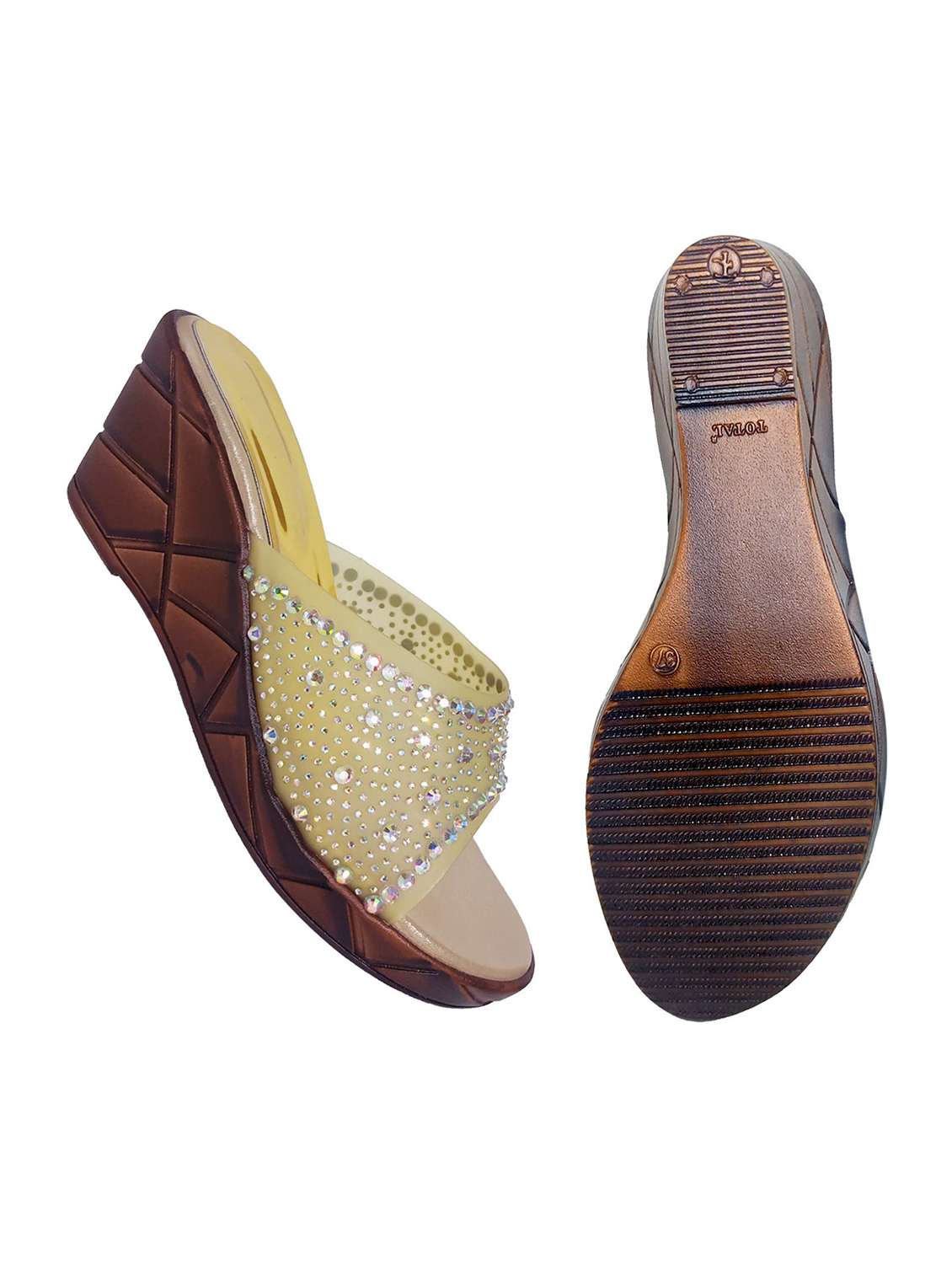 women embellished slip on wedges - 22520973 -  Standard Image - 2