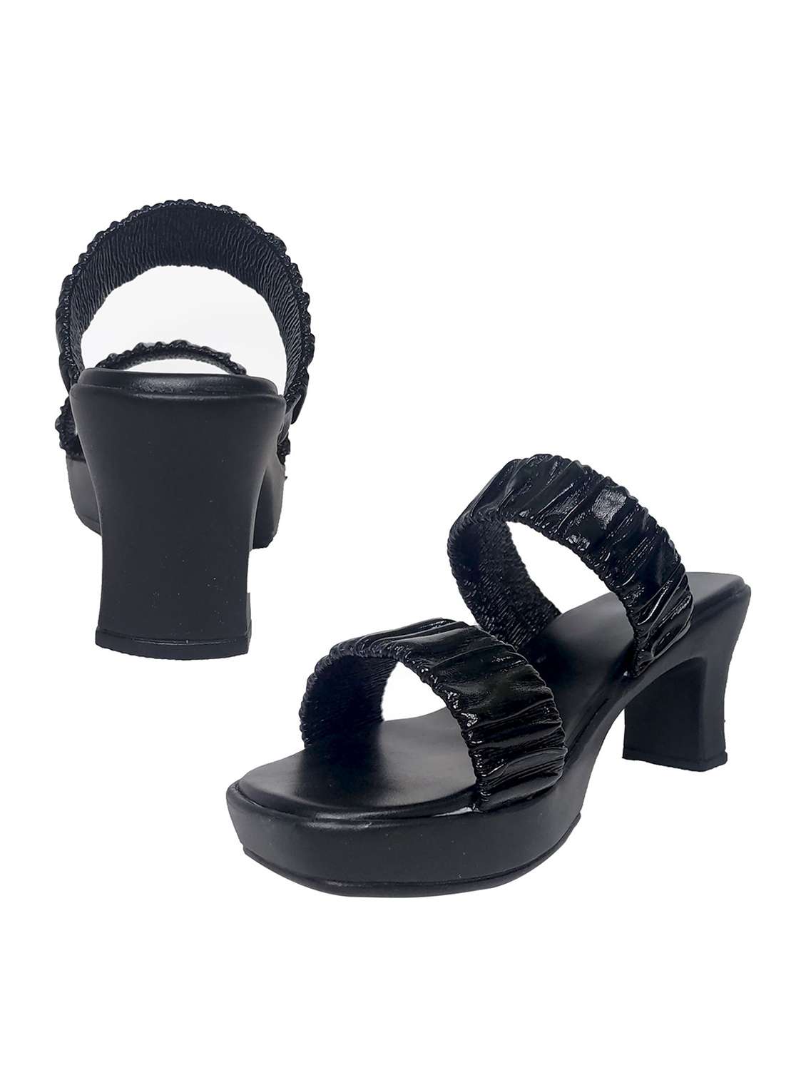 Women Textured Slip On Block Heel Sandal - 22520981 -  Standard Image - 2