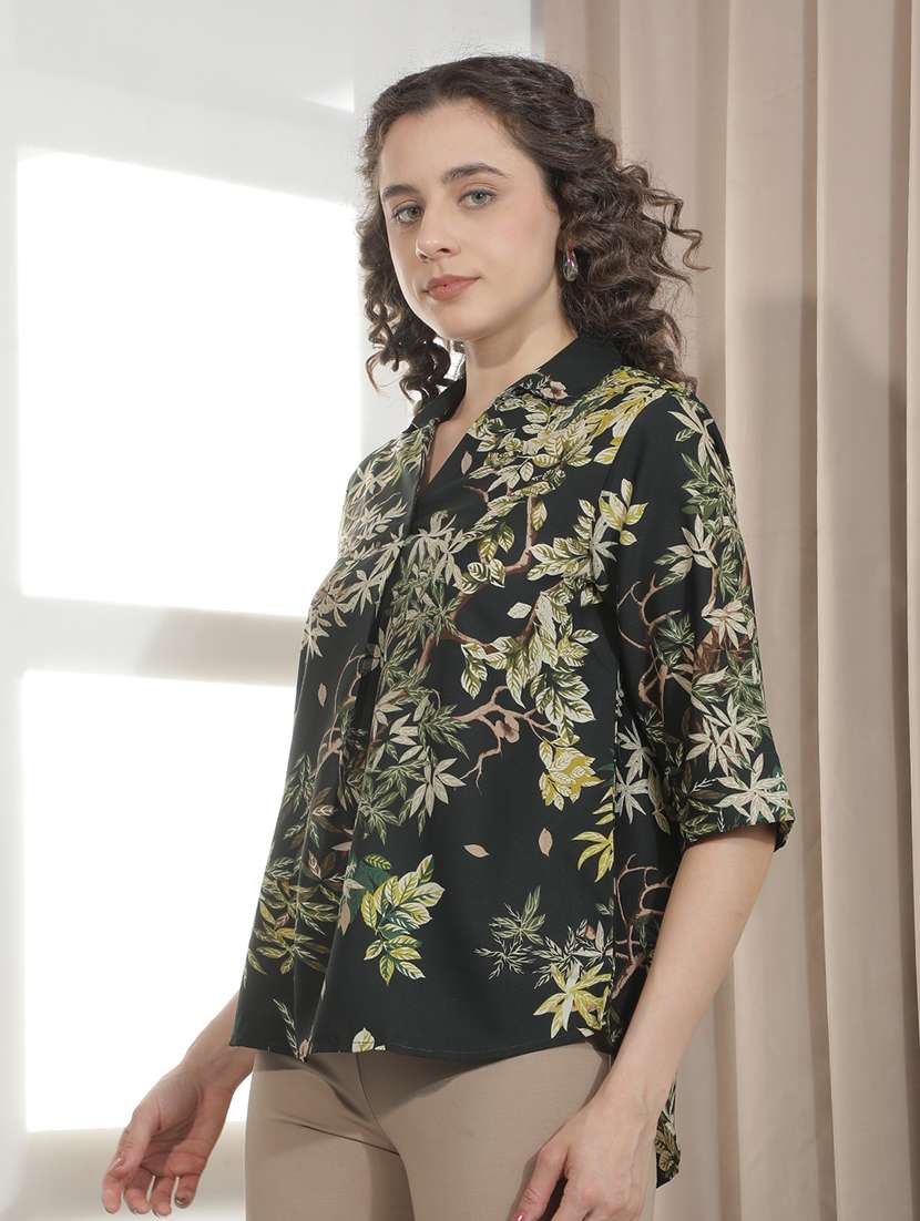 Women Printed Collared Regular Top - 22521076 -  Standard Image - 2