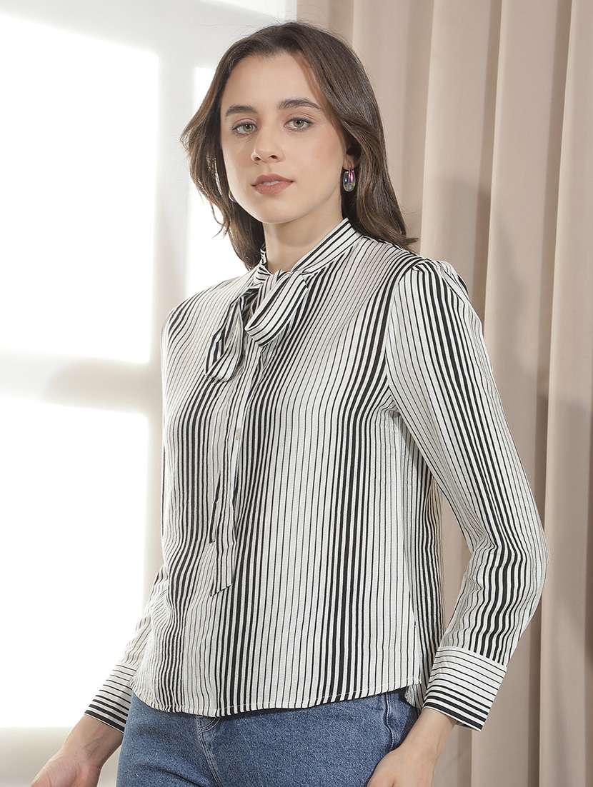 Women Printed Tie Up Neck Regular Top - 22521078 -  Standard Image - 2