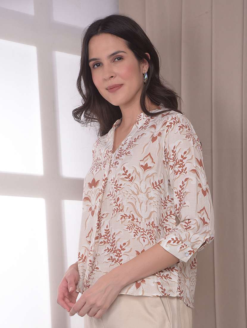 Women Printed Mandarin Neck Regular Top - 22521086 -  Standard Image - 2