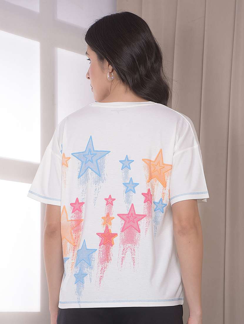 women printed short sleeves regular t-shirt
