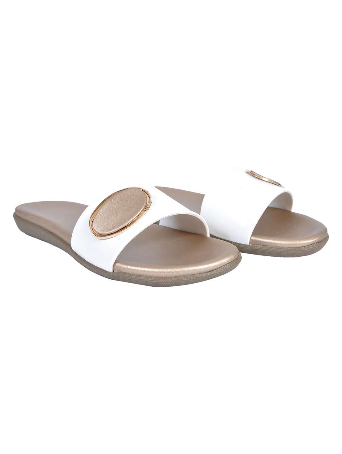 women embellished slip on flat sandal