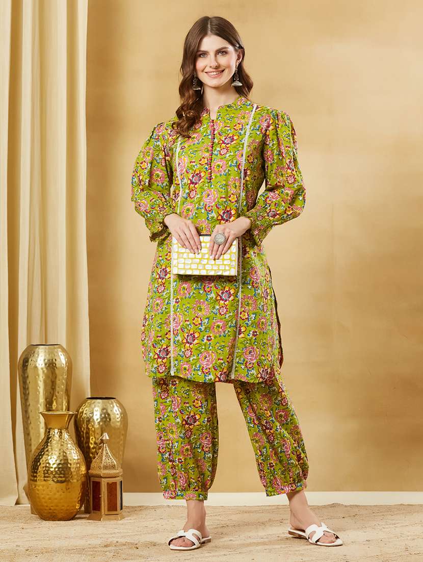 women printed long sleeves kurta salwar set - 22521180 -  Standard Image - 2