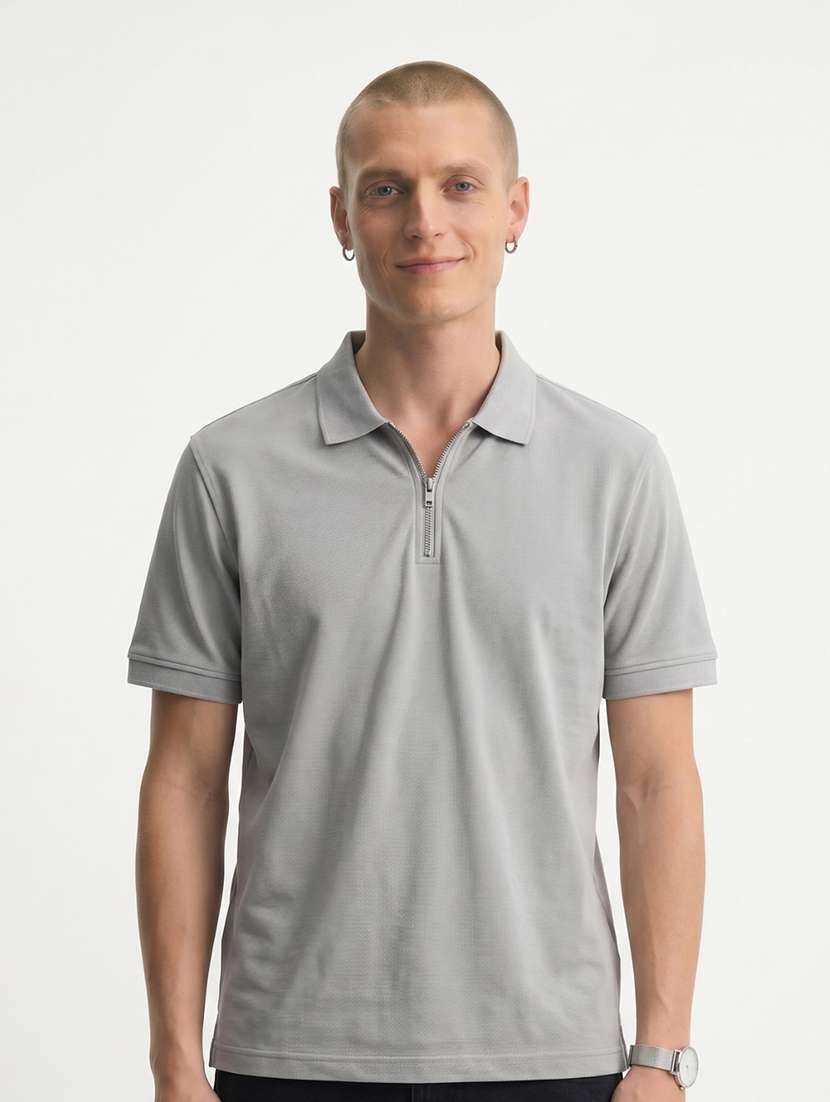 men solid short sleeve regular fit polo t-shirt