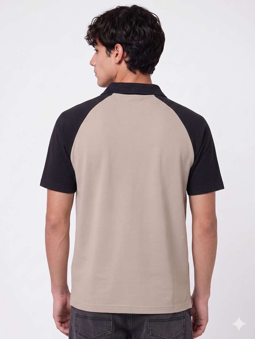 men color block raglan sleeve regular fit polo t-shirt - 22521279 -  Standard Image - 2
