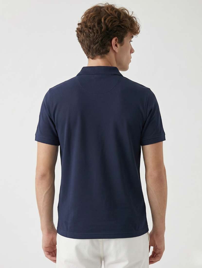 men solid short sleeve regular fit polo t-shirt - 22521300 -  Standard Image - 2