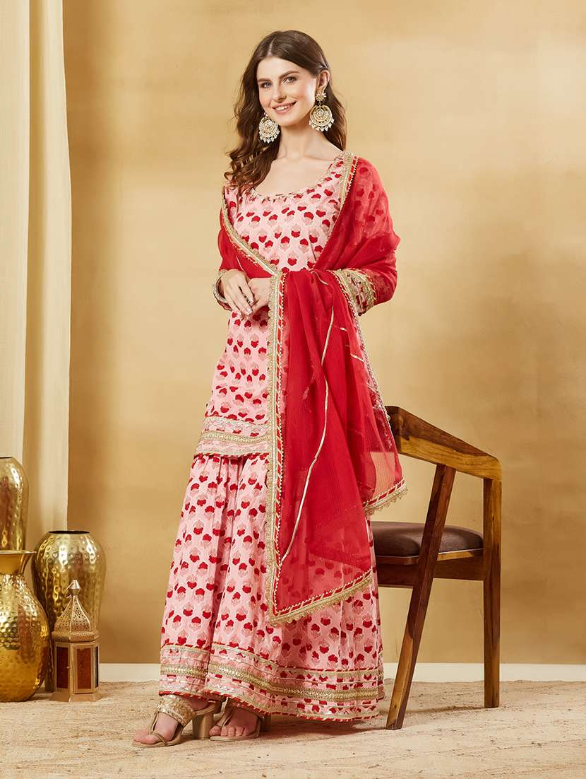 Women Printed Long Sleeves Kurta Sharara Set With Dupatta - 22522537 -  Standard Image - 2